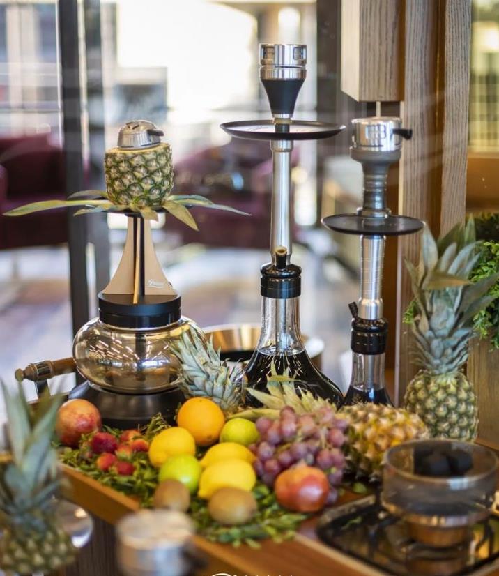 Premium hookah setup with fresh fruit